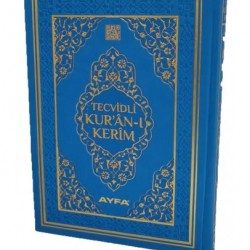 MAVİ TECVİDLİ KURANI KERİM-TERMO DERİ - ORTA BOY MÜHÜRLÜ